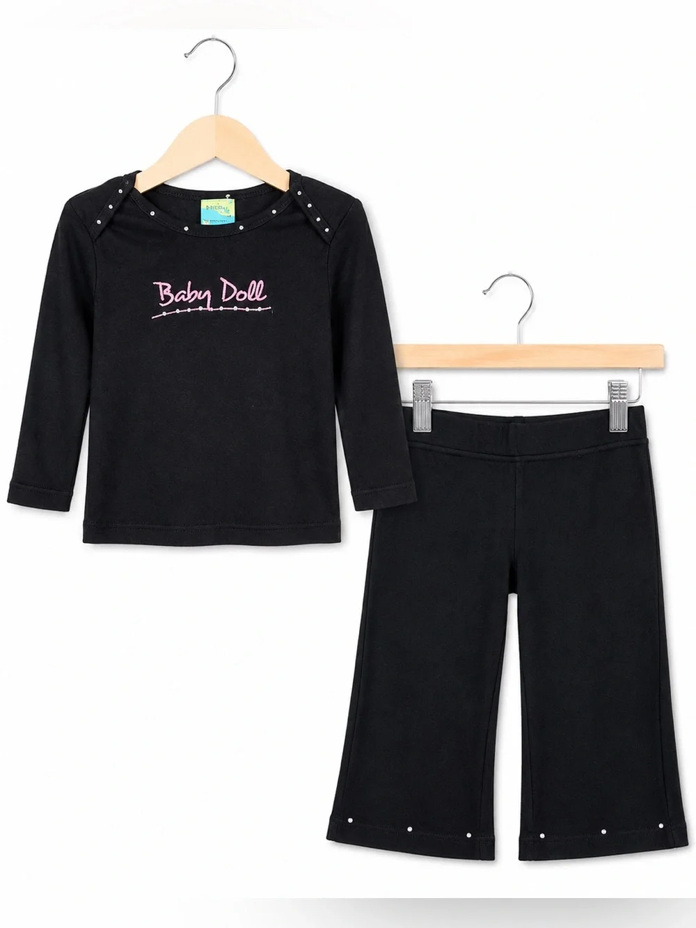 Binky Couture Girls Outfit Sz 3-6 Mo Black Pink Bling Baby Doll American Apparel